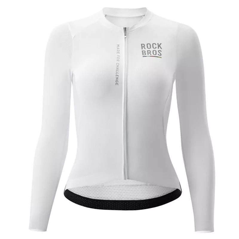 ROCKBROS ROAD TO SKY dames lange mouwen fietsshirt wit maat S