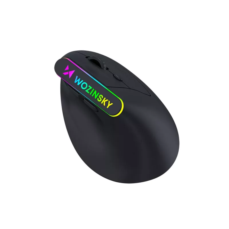 WOZINSKY WMG-1164 draadloze verticale ergonomische gaming-muis 3600 DPI RGB zwart
