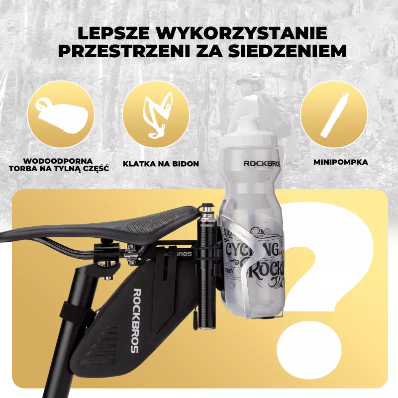 ROCKBROS flessenhouder-adapter onder het zadel - aluminium, zwart