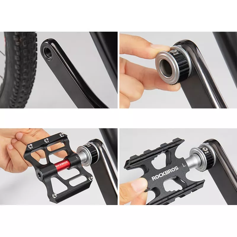 ROCKBROS K3462F-BK snelspanner platformpedalen met snelkoppeling - zwart