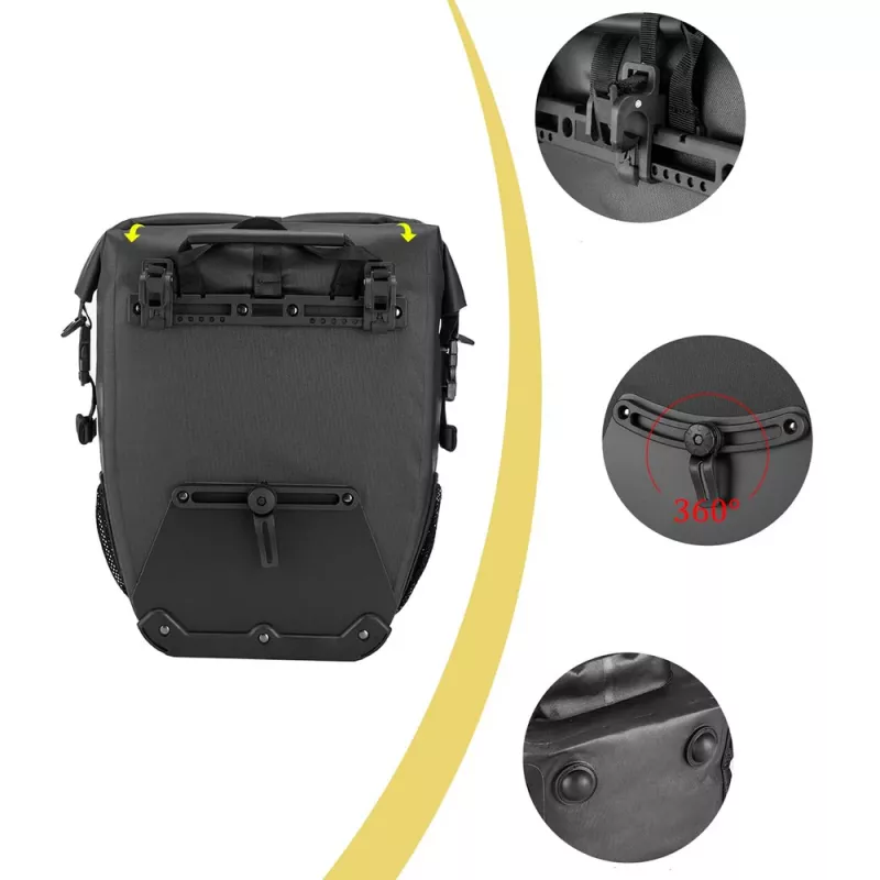 ROCKBROS AS-001 waterdichte fiets fietstas 27L zwart