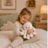 LEAN TOYS pluche octopus knuffel met elastische tentakels, wit, 30 cm