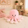 LEAN TOYS pluche octopus knuffel met elastische tentakels roze 50 cm