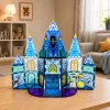 LEAN TOYS magnetische bouwstenen ijsprinses kasteel blauw 47 delen
