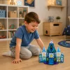 LEAN TOYS magnetische bouwstenen ijsprinses kasteel blauw 47 delen