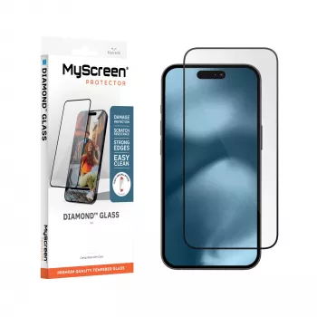 MyScreen Diamond Glass displayschermbescherming voor Apple iPhone 18 Pro - 9H gehard glas, volledige dekking, hoesje-compatibel, bubbelvrije montage