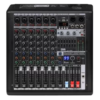DNA Professional HLC 6 MK2 analoge soundmixer met 6 kanalen en 16 digitale effecten