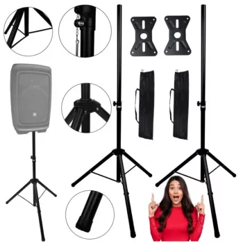 DNA Professional DNA BOX2 set tas luidsprekerstatief-paar met draagtas, 35 mm pool, 100-180 cm hoogte, 30 kg belasting, zwart