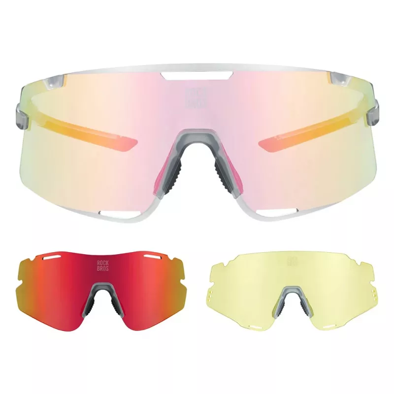 Rockbros SP338 Road To Sky fietsbril met verwisselbare glazen - grijs