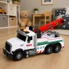 LEAN TOYS bouwvoertuig met verstelbare kraan, lichten en geluiden, wit 1:14