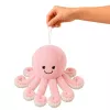 LEAN TOYS pluche octopus knuffel met rekbare tentakels, zachte roze knuffel, 30 cm