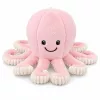 LEAN TOYS pluche octopus knuffel met rekbare tentakels, zachte roze knuffel, 30 cm