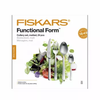 Fiskars Functional Form 24-delige bestekset van mat roestvrij staal