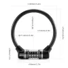 ROCKBROS 87639-4 Cijferslot met staalkabel voor fiets, zwart
