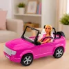 LEAN TOYS Anlily pop in lila cabrio met telefoonhouder en koptelefoon