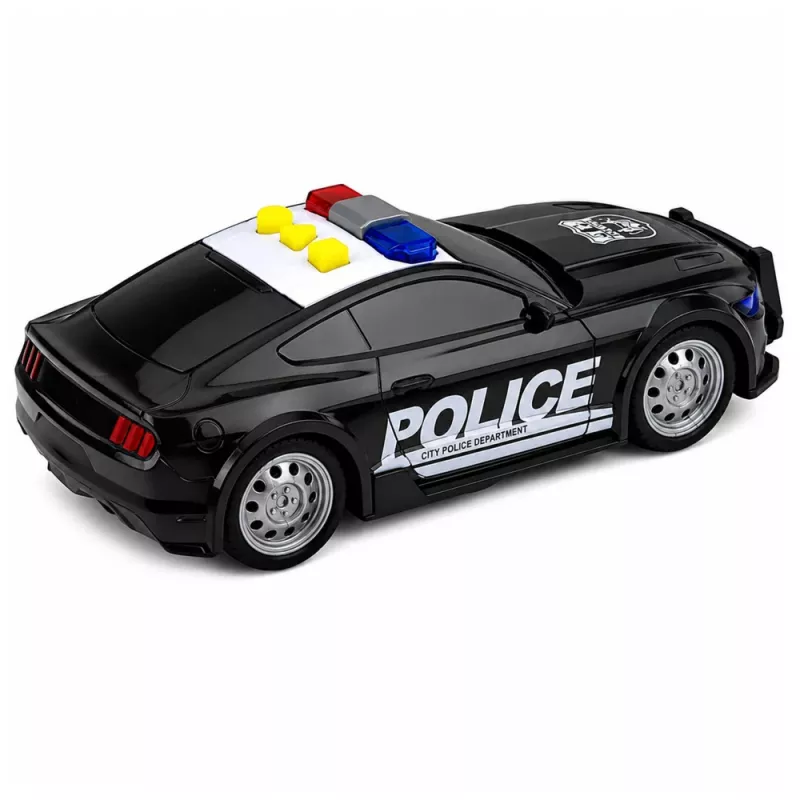 LEAN TOYS Politieauto met licht en geluid, zwart, schaal 1:32