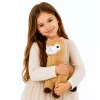 LEAN TOYS Pluchen alpaca lama knuffel stoffen dier zachte vacht crème 38 cm