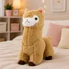 LEAN TOYS Pluchen alpaca lama knuffel stoffen dier zachte vacht crème 38 cm