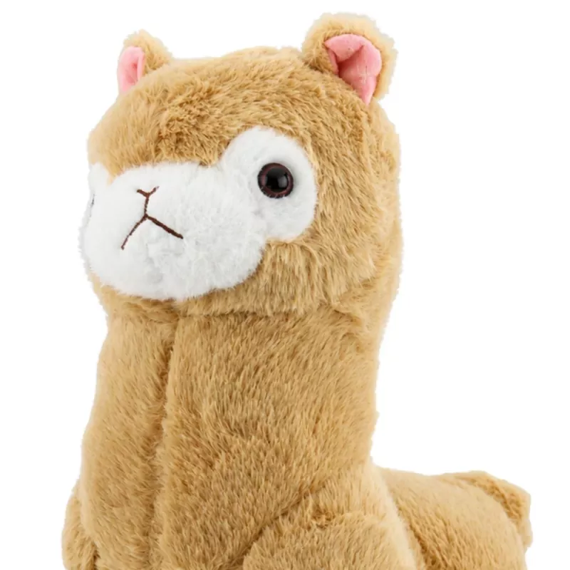 LEAN TOYS Pluchen alpaca lama knuffel stoffen dier zachte vacht crème 38 cm