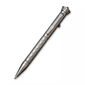 CIVIVI Coronet CP-02A titanium tactische pen – bolt-action EDC met wolfraam glasbreker, stonewashed