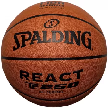 Spalding React TF-250 FIBA-goedgekeurde basketbal, maat 7, performance composietleer, indoor/outdoor
