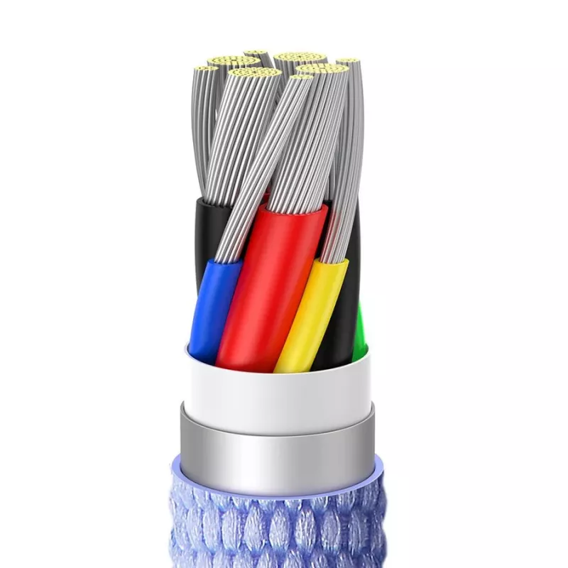 Baseus USB-C naar USB-C Crystal Shine 100W PD snellaad- en datakabel, 1,2 m, paars