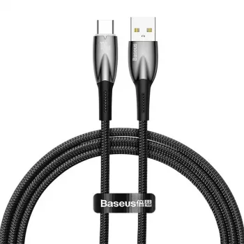 Baseus Glimmer USB-A naar USB-C kabel 100W 1m zwart
