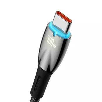 Baseus Glimmer USB-A naar USB-C kabel 100W 1m zwart