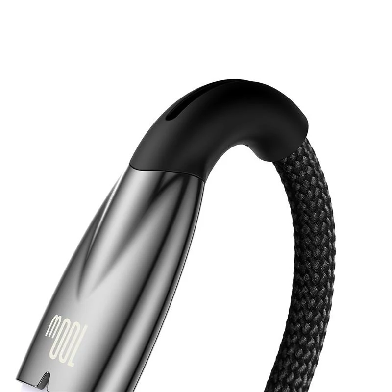 Baseus Glimmer USB-A naar USB-C kabel 100W 1m zwart