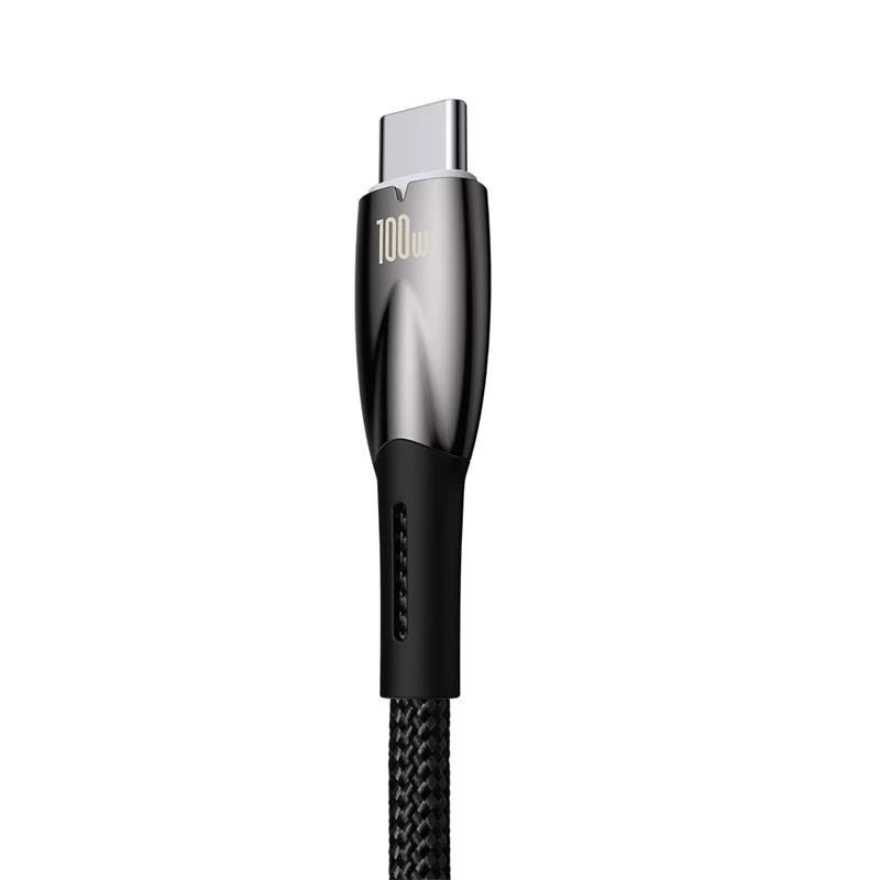 Baseus Glimmer USB-A naar USB-C kabel 100W 1m zwart