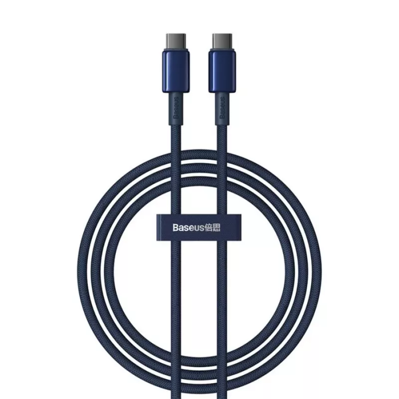 Baseus Tungsten Gold USB-C naar USB-C kabel 100W PD 1m blauw