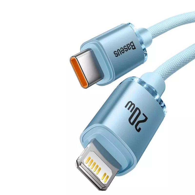 Baseus Crystal Shine USB-C naar Lightning kabel 20W, 1,2m, blauw