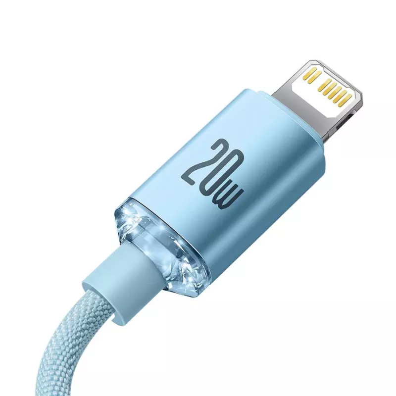 Baseus Crystal Shine USB-C naar Lightning kabel 20W, 1,2m, blauw