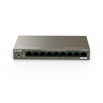 Tenda TEF1109P-8-102W 9-poorts desktop-PoE-switch met 8 PoE+-poorten, 102W budget, 10/100 Mbps