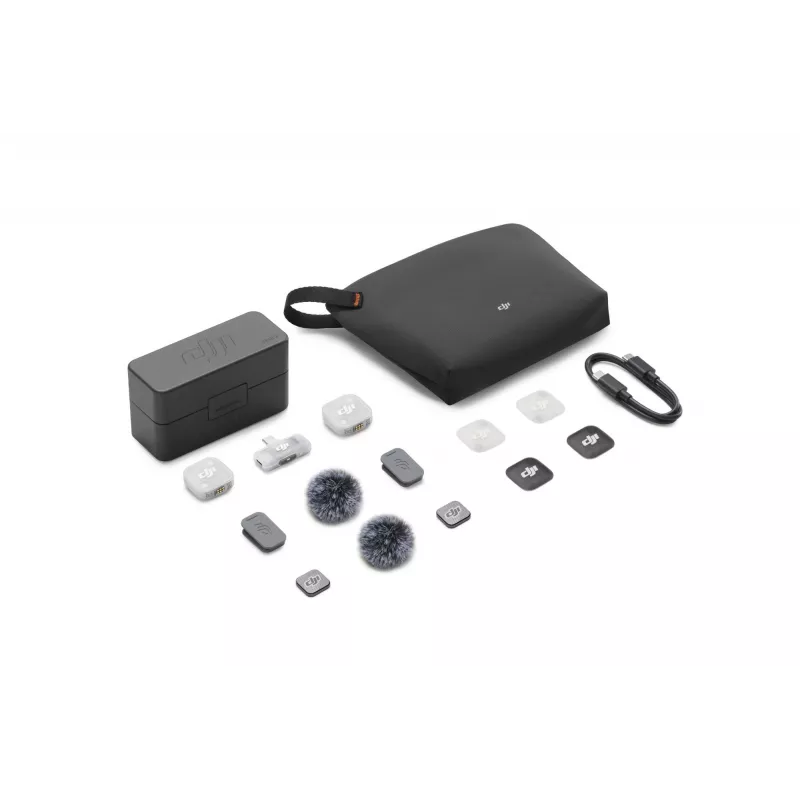 DJI Mic Mini 2 draadloos microfoonsysteem (2 TX + 1 Mobile RX + oplaadcase), wit