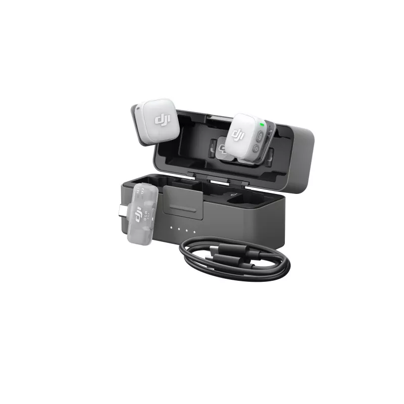DJI Mic Mini 2 draadloos microfoonsysteem (2 TX + 1 Mobile RX + oplaadcase), wit
