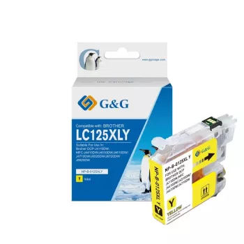 G&G Ninestar compatibele Brother LC-125XLY gele inktcartridge