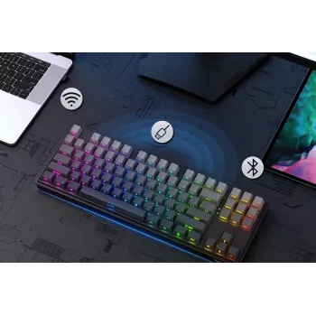 Redragon StarBlade K707SP-RGB-PRO mechanisch gaming-toetsenbord, rode switches, per-key RGB, volledig formaat, bedraad USB, afneembare polssteun, zwart