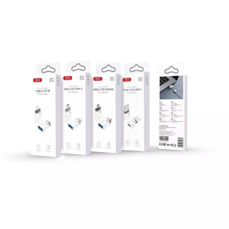 XO NB256B OTG-adapter USB-A female naar USB-C male, wit (NB256B)