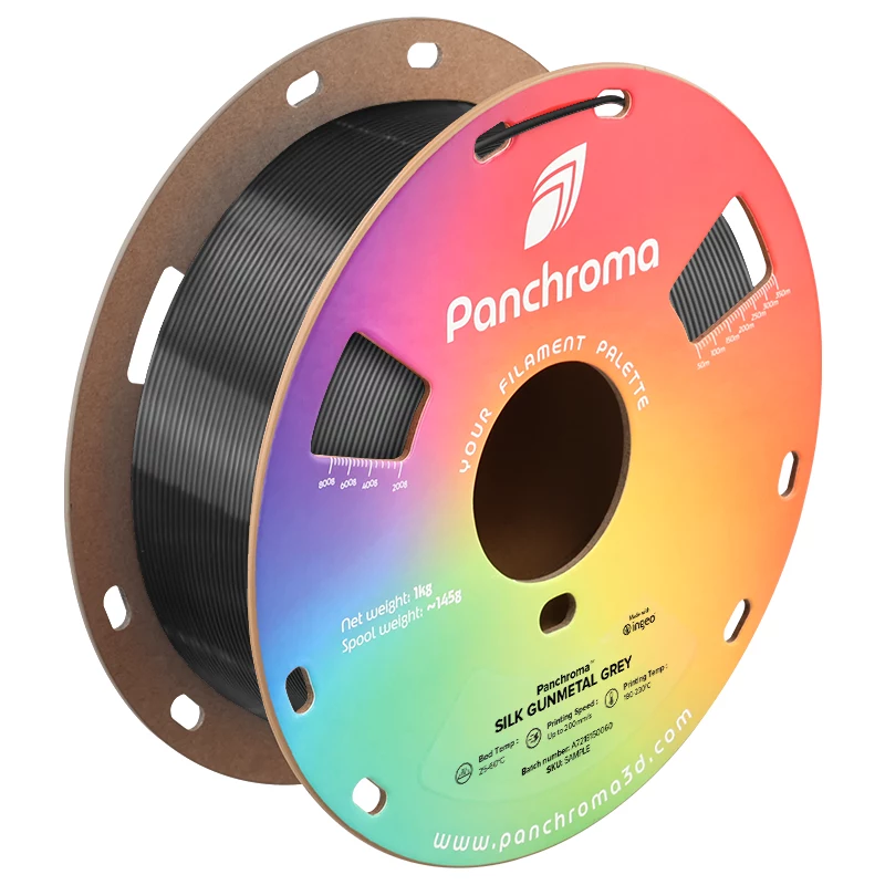 Polymaker Panchroma PLA Silk 3D-printerfilament, 1,75 mm, 1 kg, Gunmetal Grey