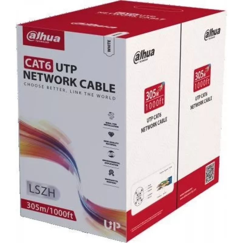 DAHUA PFM923I-6UN-C CAT6 UTP-kabel, 305m, wit
