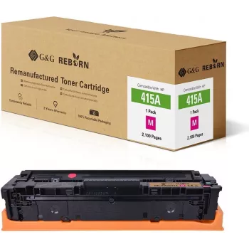 G&G gereviseerde magenta tonerpatroon als vervanging voor HP 415A (W2013A), 2100 pagina's