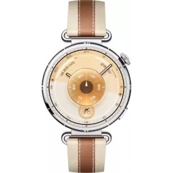 Huawei Watch GT 6 41mm zilveren bruin lederen band smartwatch