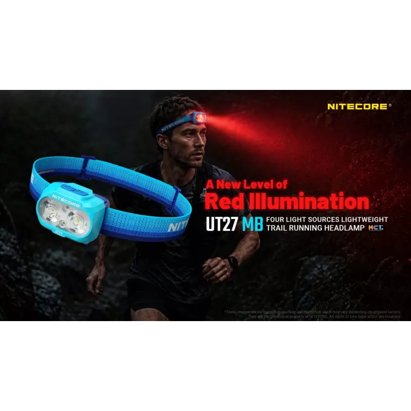 Nitecore UT27 MB 800 lumen dual-beam-hoofdlamp met rood licht
