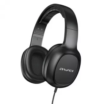 AWEI GM-6 over-ear gaming-headset met microfoon, bedraad 3,5-mm jack, 40-mm drivers, zwart