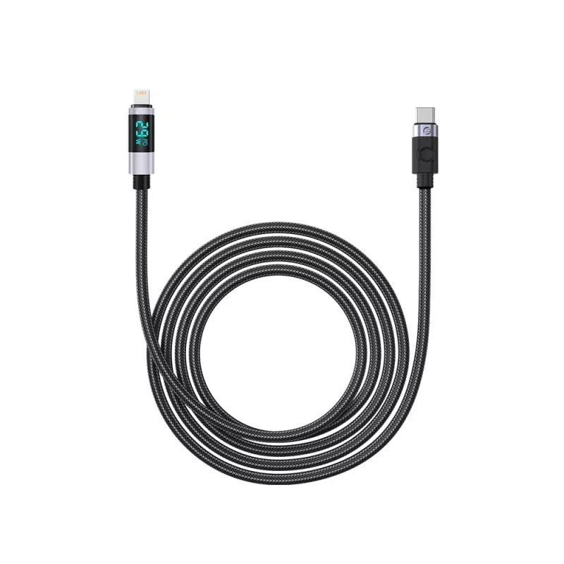 ORICO LDC2L USB-C naar Lightning kabel met LED-vermogensindicatie, PD 29W, 480 Mbps, 1,5 m, zwart