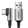 UGREEN US284 USB-A naar USB-C haakse kabel, 3A, 3m, zwart