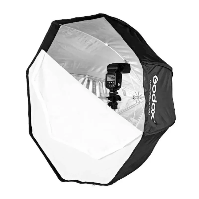 Godox SB-UBW95 95cm achthoekige paraplu-softbox met Bowens-aansluiting, zilveren binnenkant, diffusers en draagtas