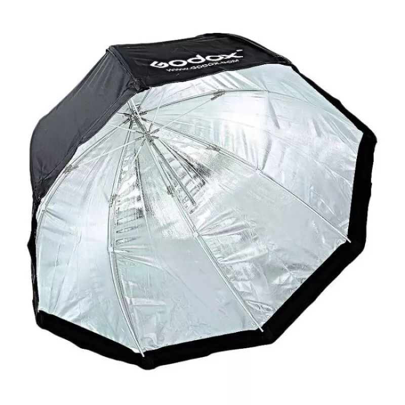 Godox SB-UBW95 95cm achthoekige paraplu-softbox met Bowens-aansluiting, zilveren binnenkant, diffusers en draagtas