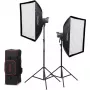 Godox Litemons LA200D K2 2-licht daglicht LED monolight-set met softboxen, statieven en draagtas